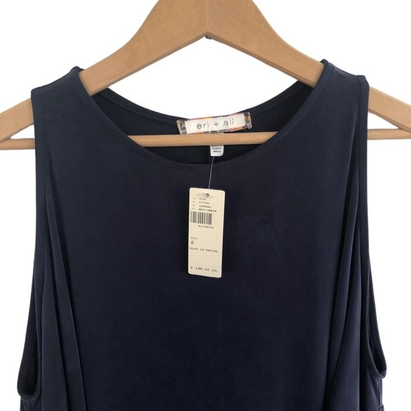 Anthropologie Eri + Ali Annalyn Cupro Midi Dress Blue NWT Small - Picture 6 of 8